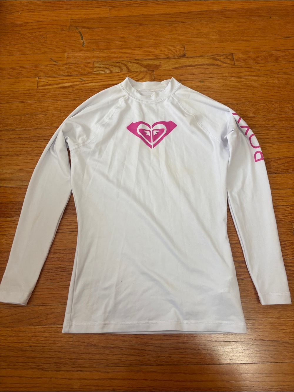 Roxy white girls rash guard top